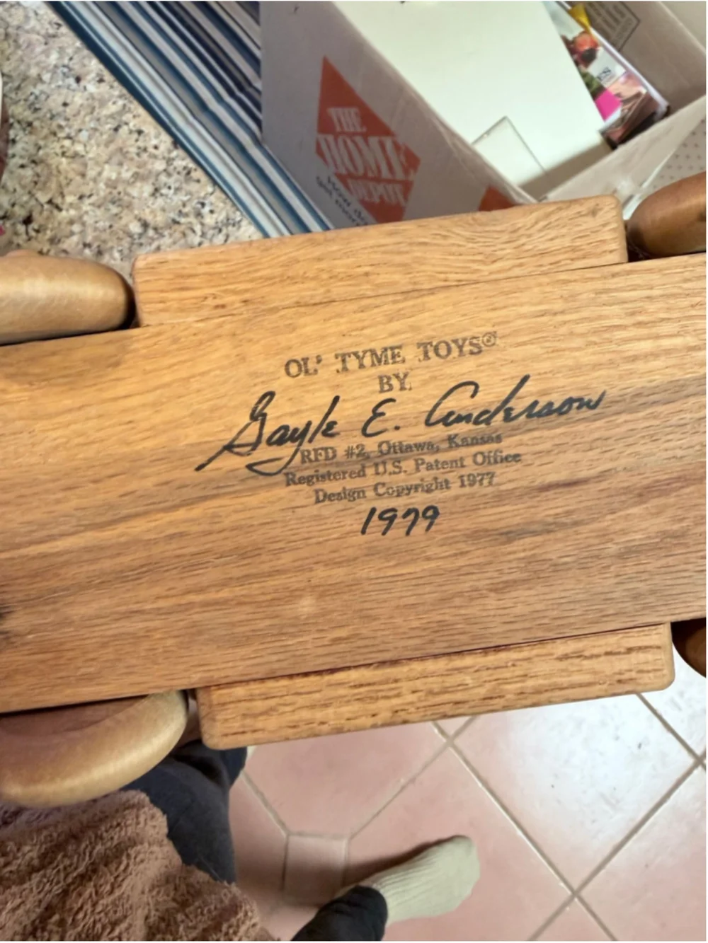 Vintage Wooden Model A Car 1979 Ol' Tyme Toys by Gayle Anderson Handmade Oak